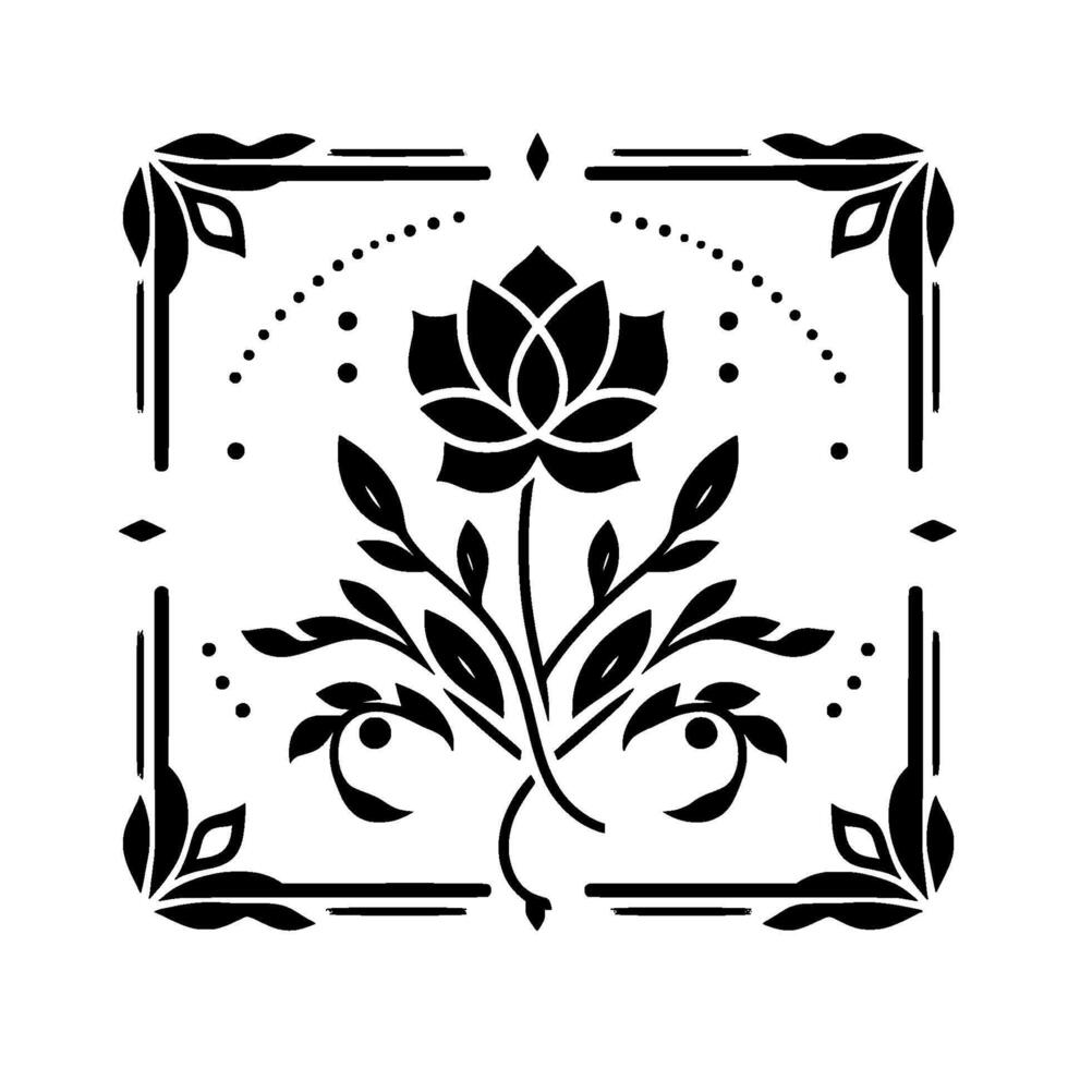 Elegant black and white floral pattern vector