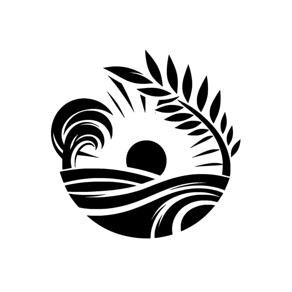 Abstract Black White Landscape vector