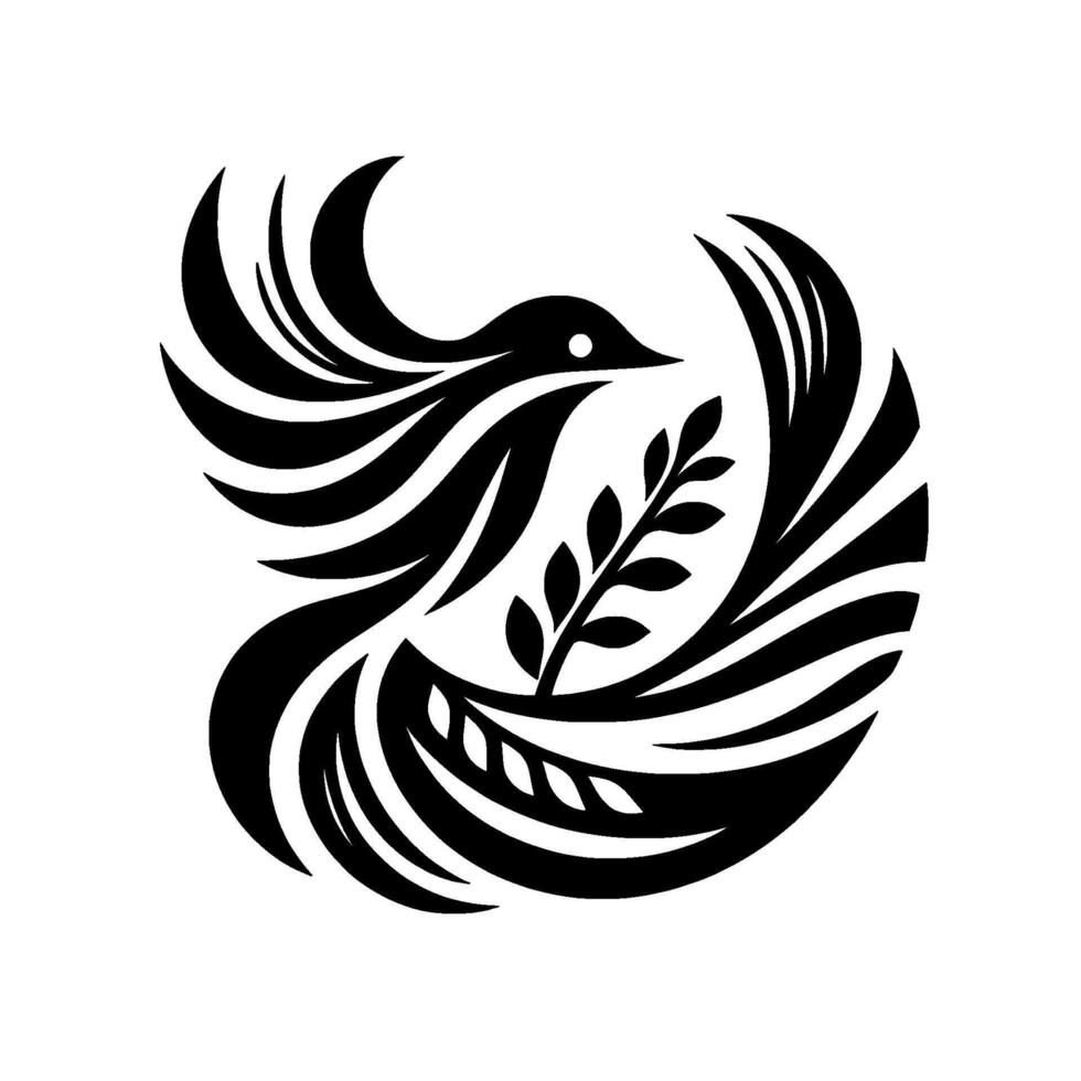 Minimalist Dove with Olive Branch Peace, Hope, Elegance vector