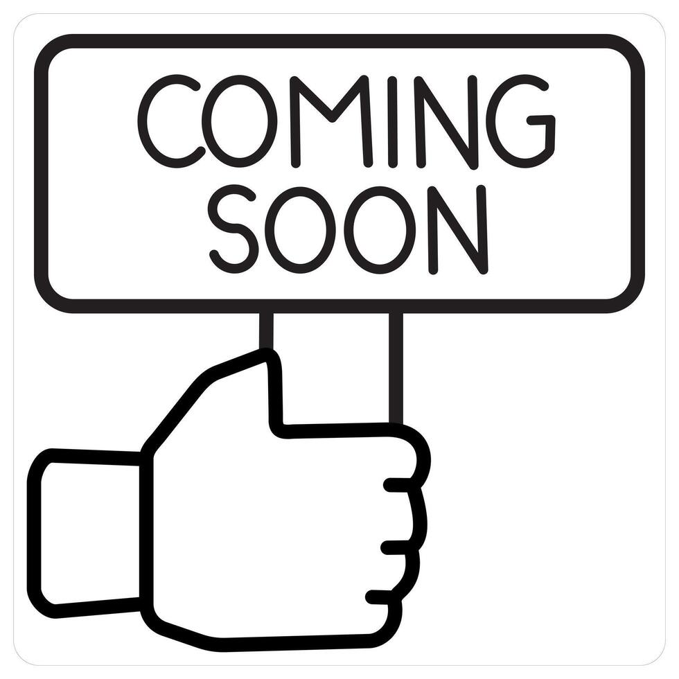 Coming Soon and construction concept in black line color vector