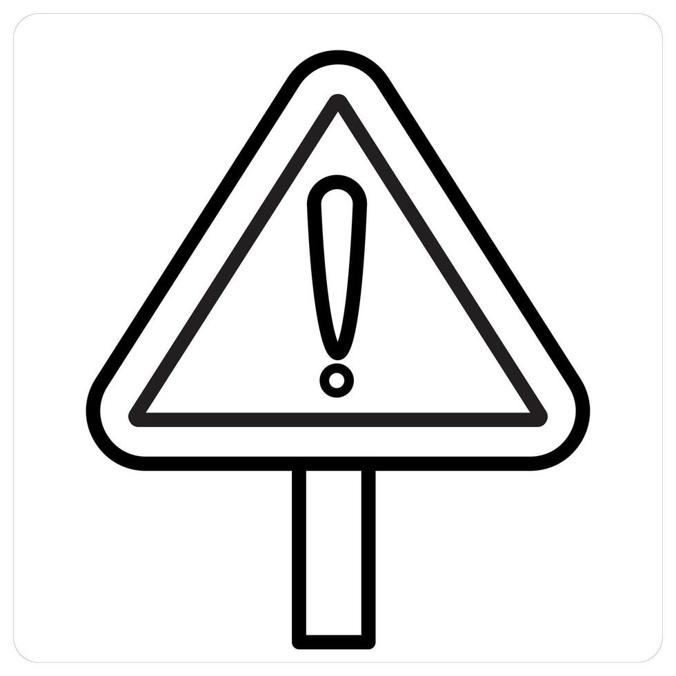Alert and warning concept in black line color vector