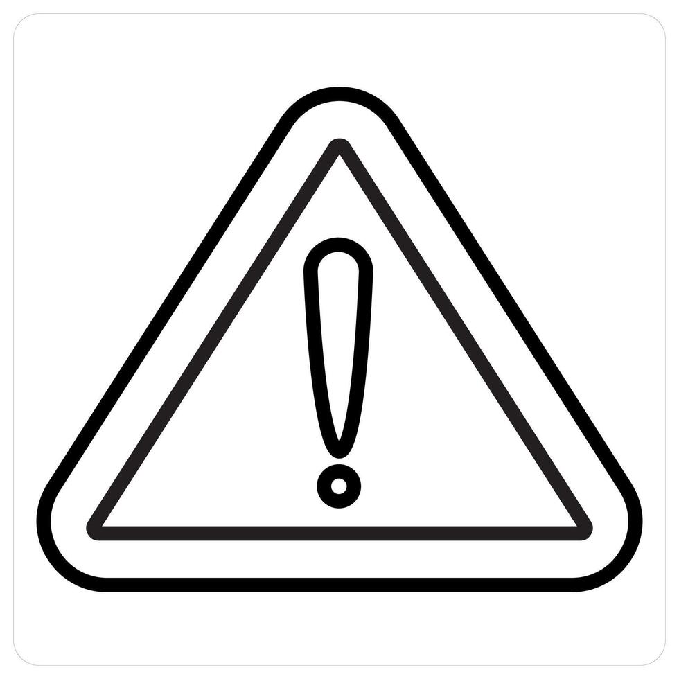 Warning and alert icon concept in black line color vector
