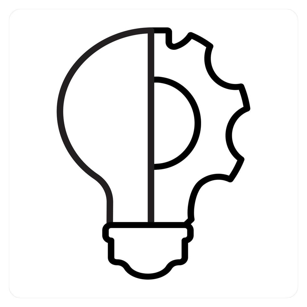 Innovation icon concept in black line color vector