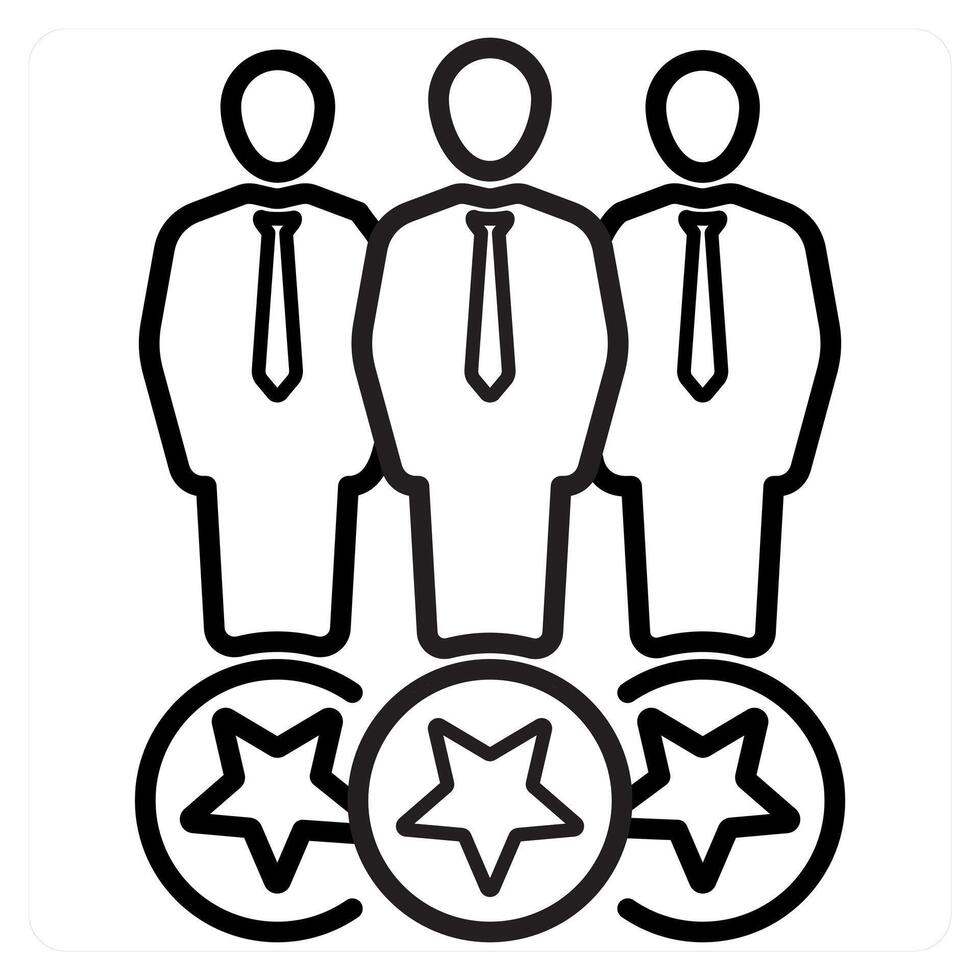 Consumers and community icon concept in black line color vector