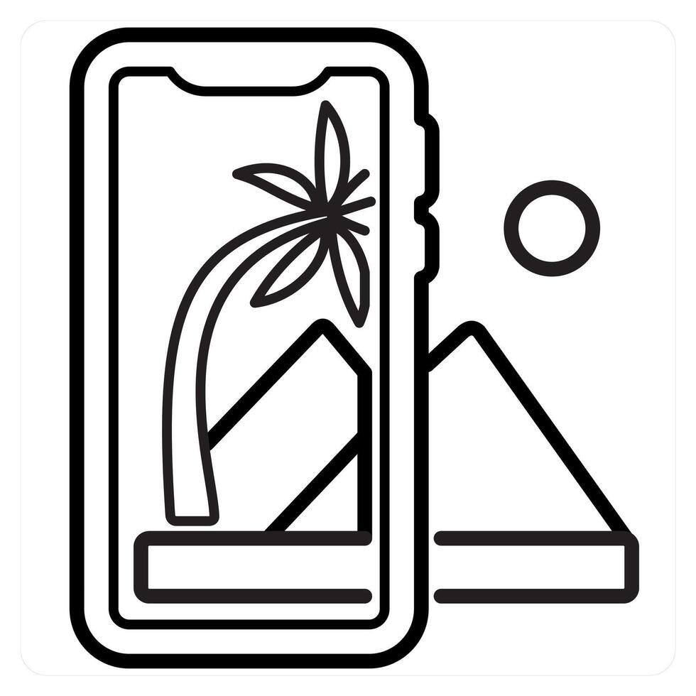 Augmented Reality and object icon concept in black line color vector