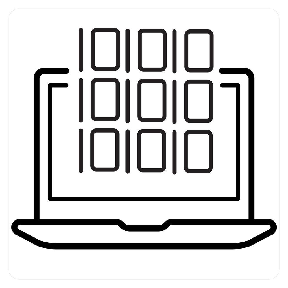 Software and program icon concept in black line color vector