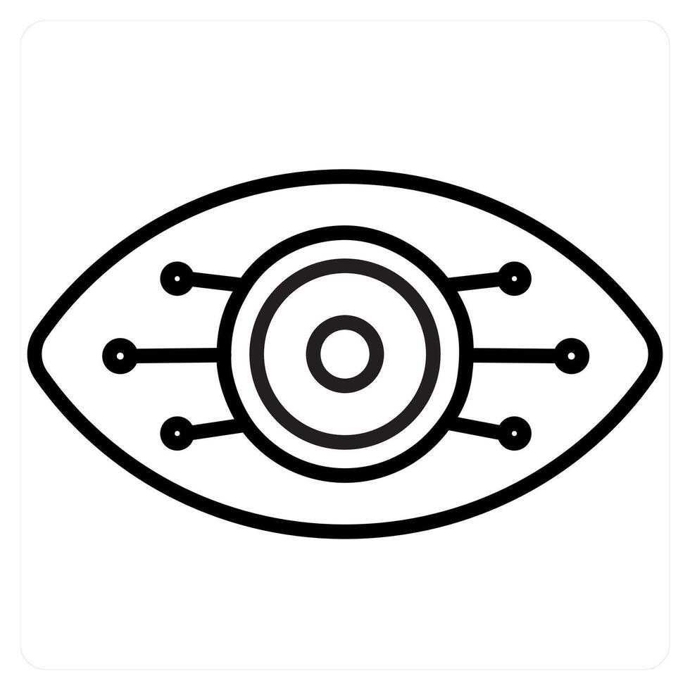 Cyber Eye Vision icon concept in black line color vector