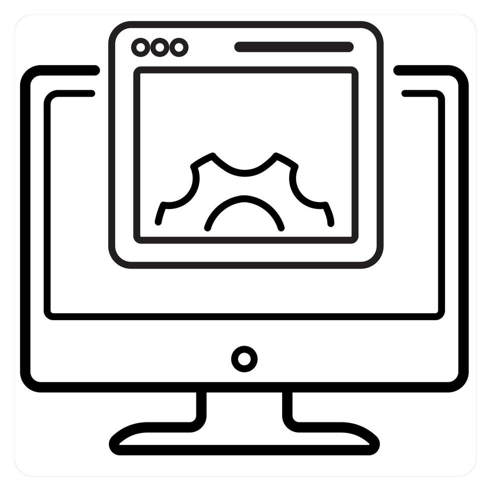 Interface and ui icon concept in black line color vector
