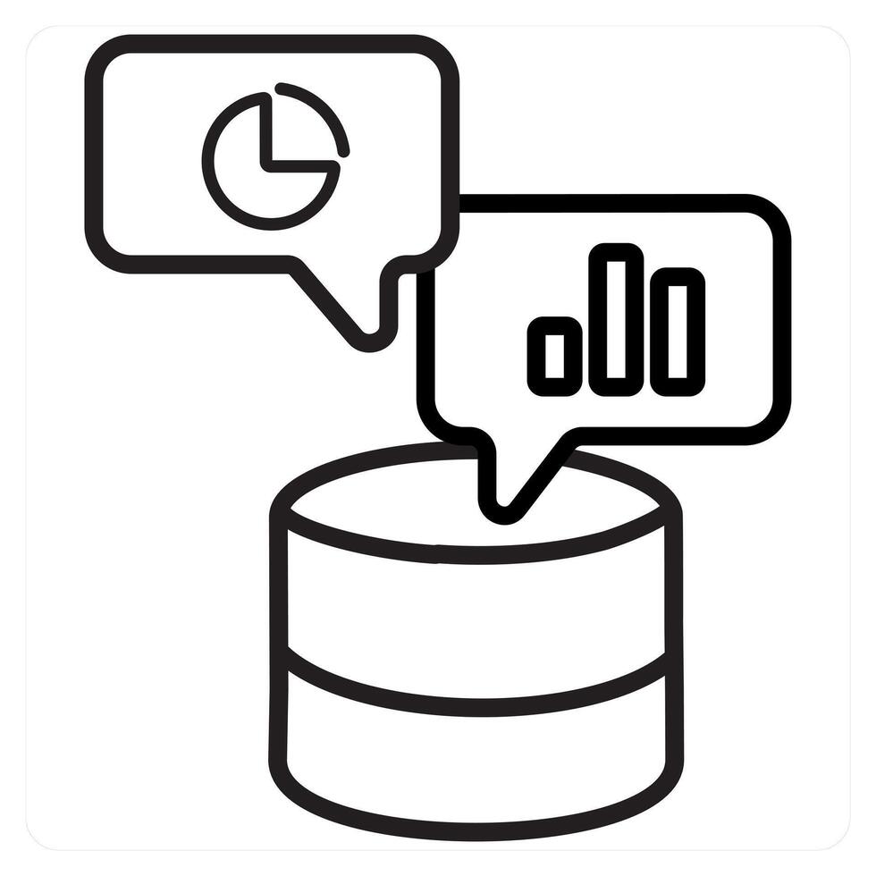 Data and analytics icon concept in black line color vector