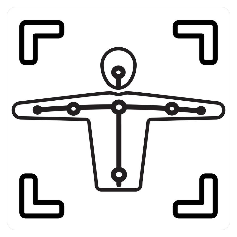 Motion Capture and movement icon concept in black line color vector