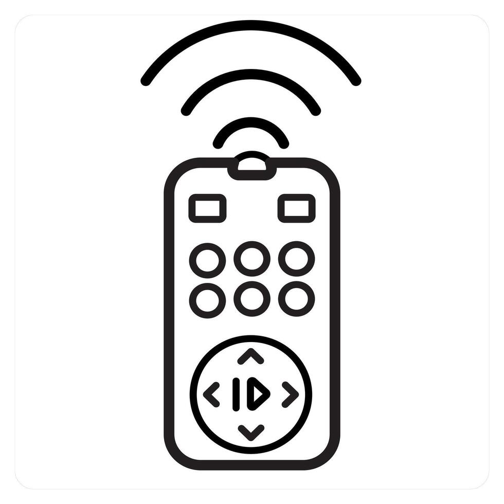 Remote access and signals icon concept in black line color vector