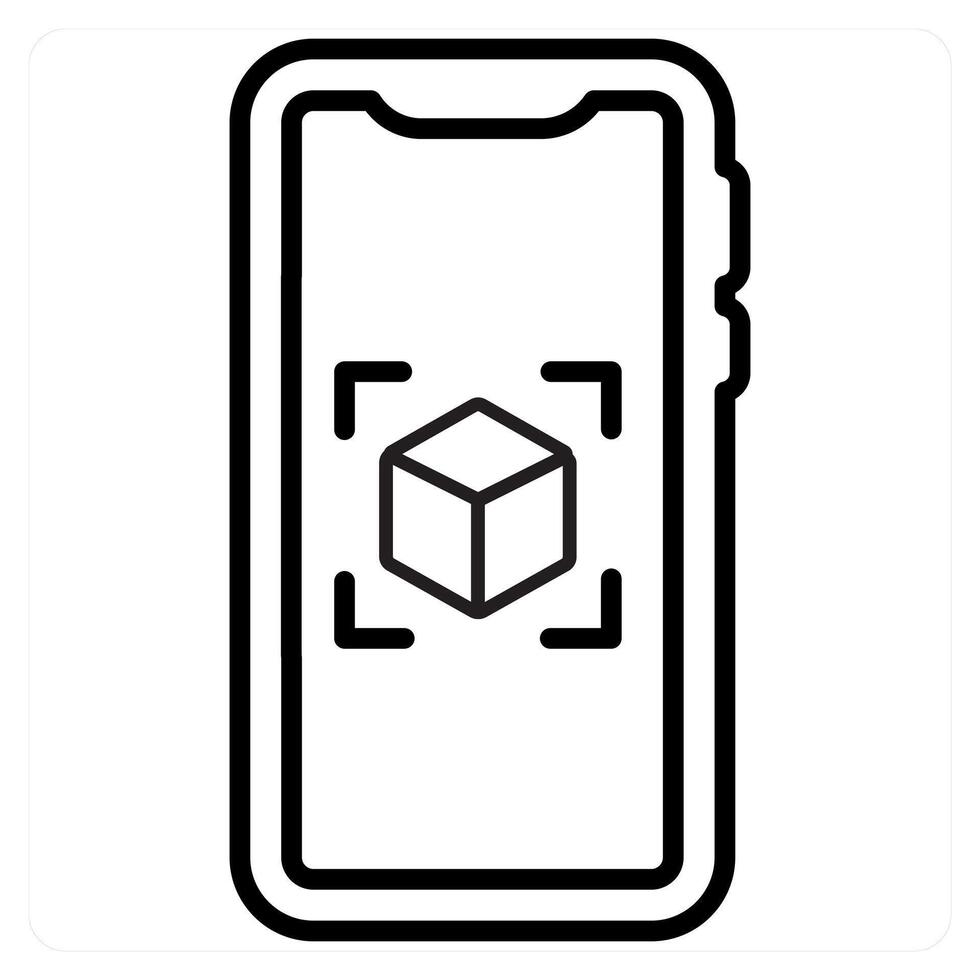 Virtual Presentation and creation icon concept in black line color vector
