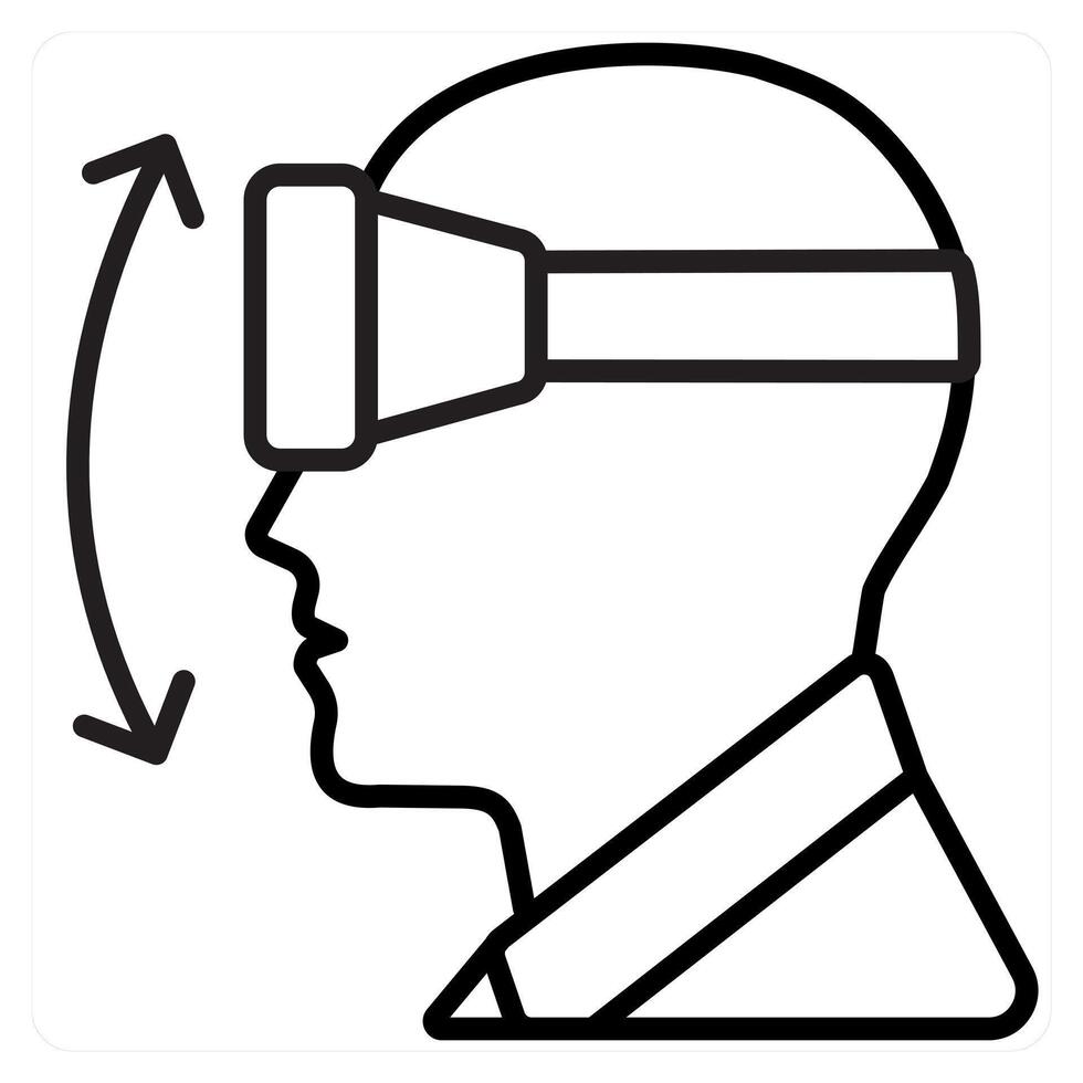 Vr Movements and virtual reality icon concept in black line color vector