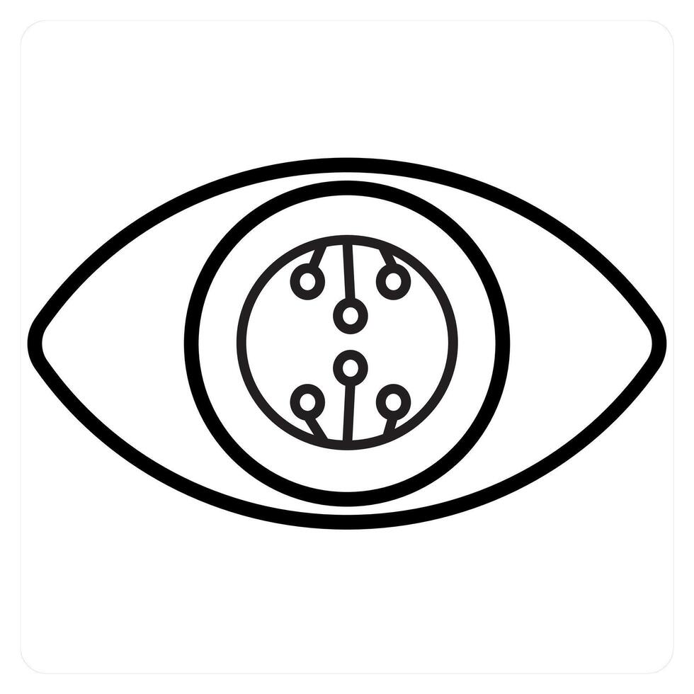 Smart Lenses and vision icon concept in black line color vector