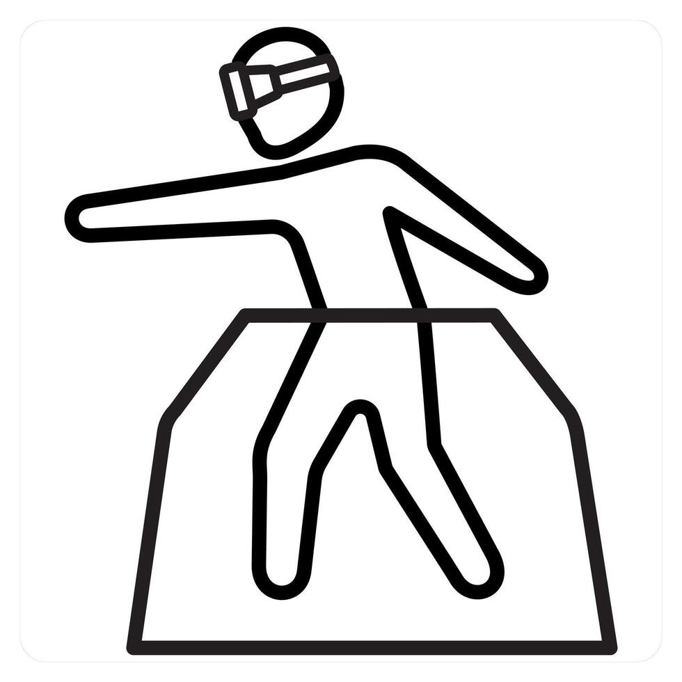 Vr Platform and simulation icon concept in black line color vector