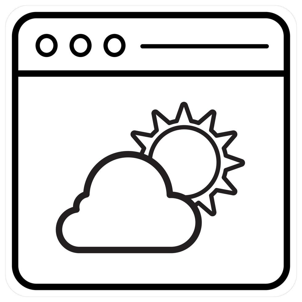 Gallery and forecast icon concept in black line color vector