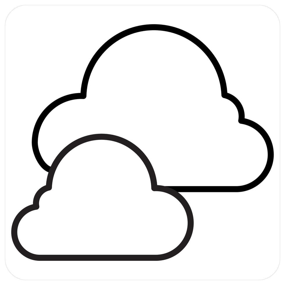 Cloud and weather icon in black line color vector