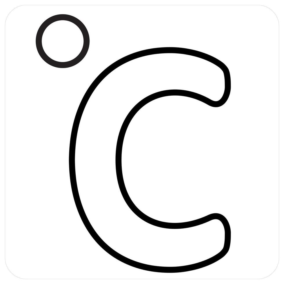 Celsius and temperature concept in black line color vector