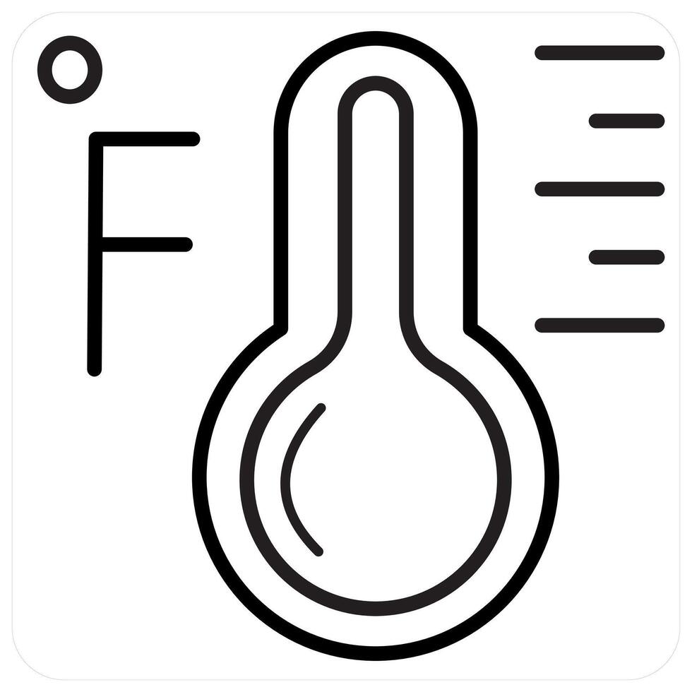 Fahrenheit icon concept in black line color vector