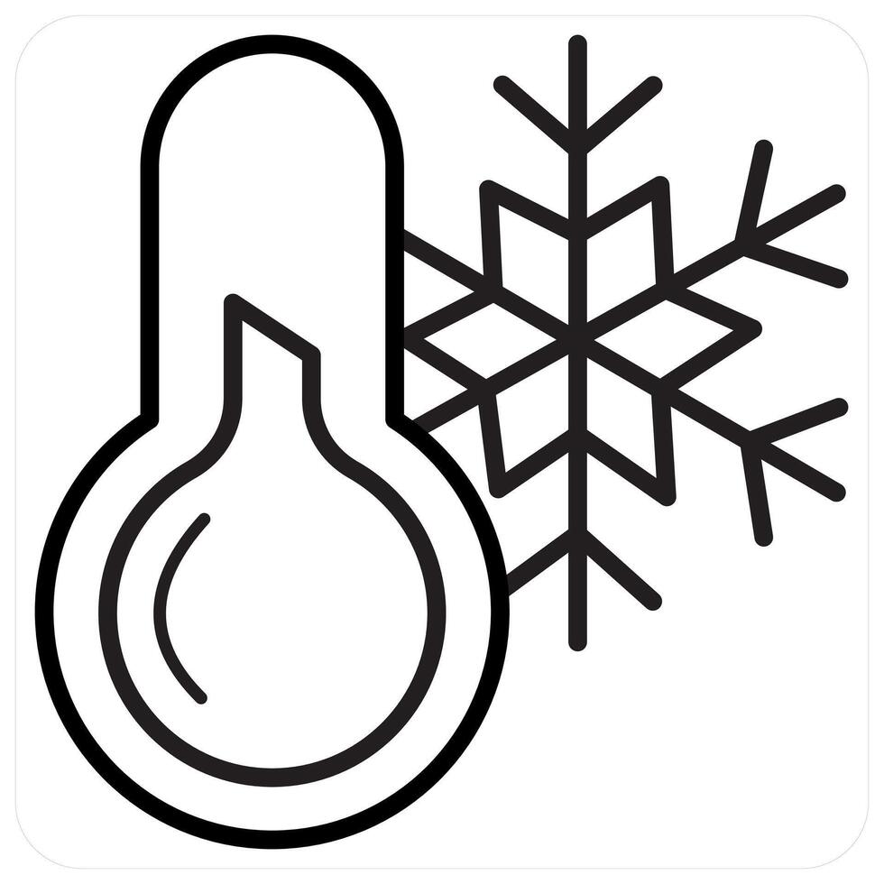 Thermometer and temperature icon concept in black line color vector