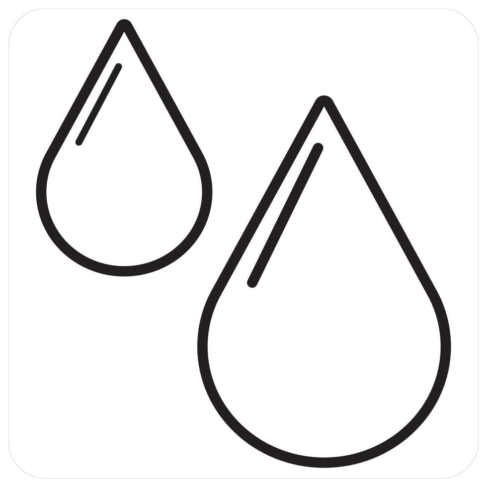 Rain Drops and weather icon concept in black line color vector