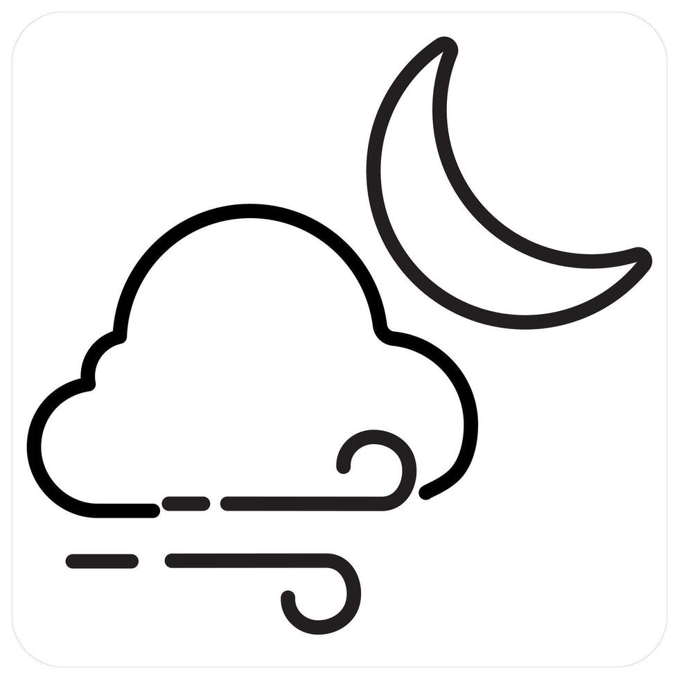 Wind and air icon concept in black line color vector
