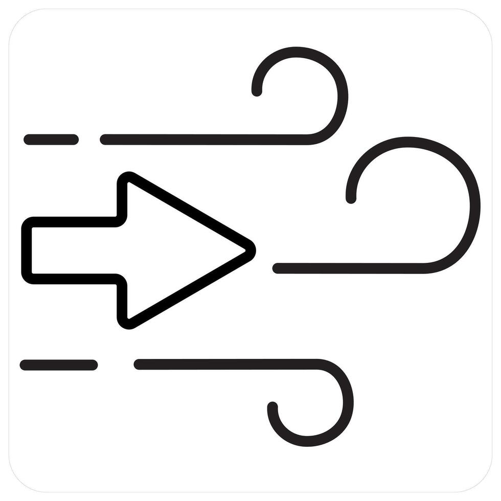 Wind and air icon in black line color vector