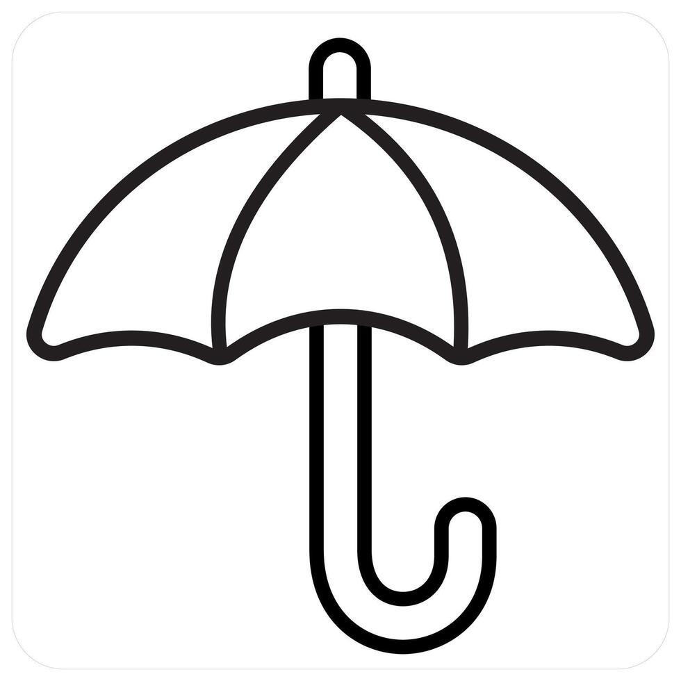Umbrella and keep dry icon concept in black line color vector