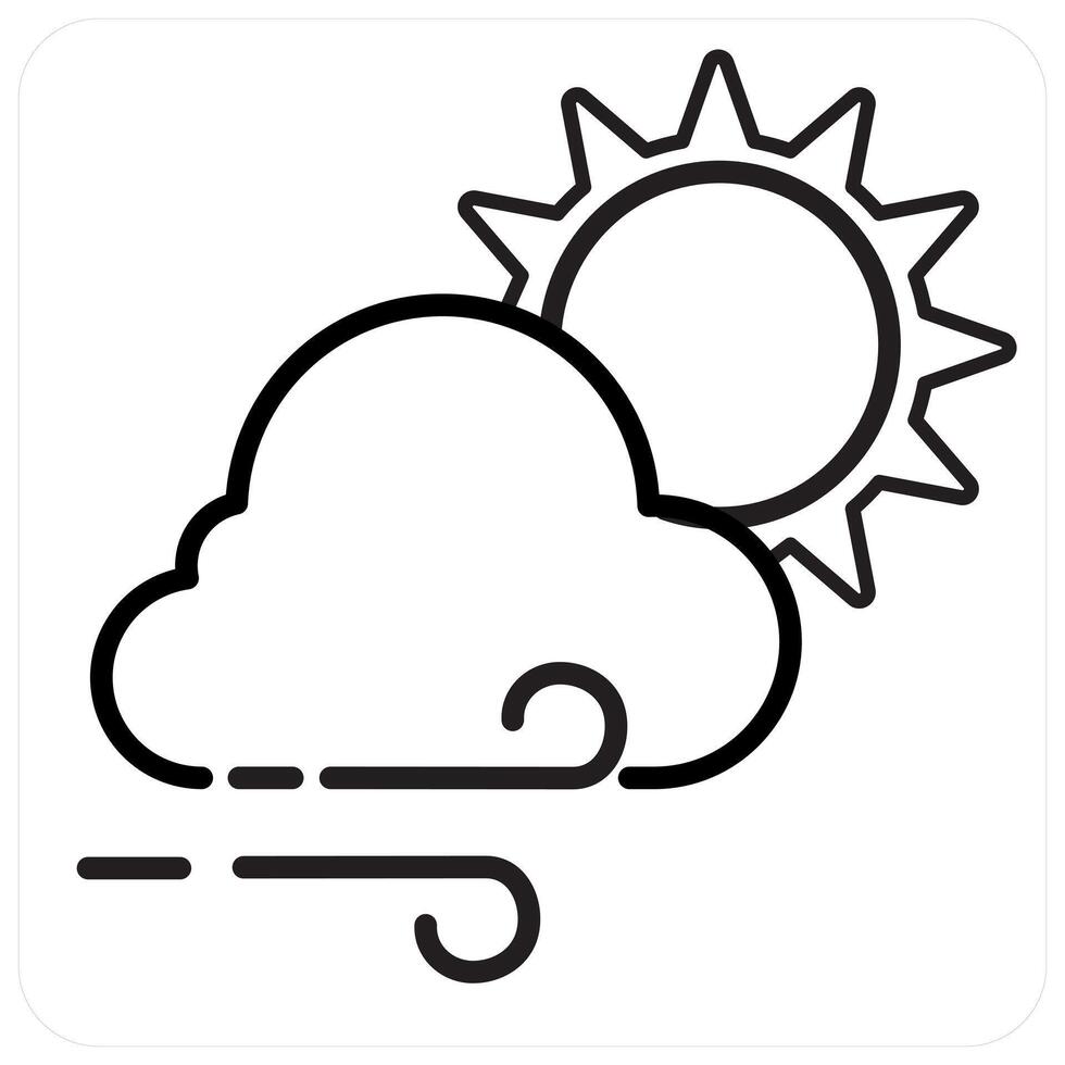 Wind icon concept in black line color vector