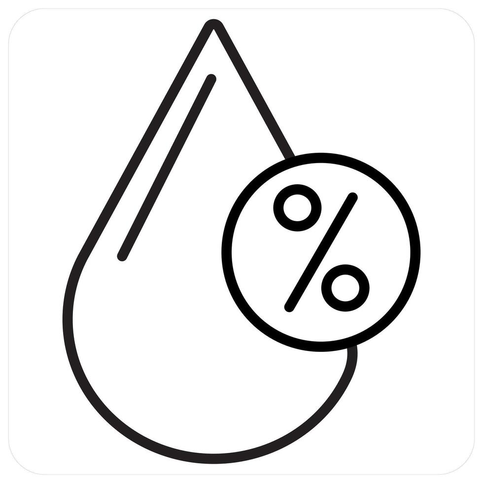 Humidity Percentage and level icon concept in black line color vector