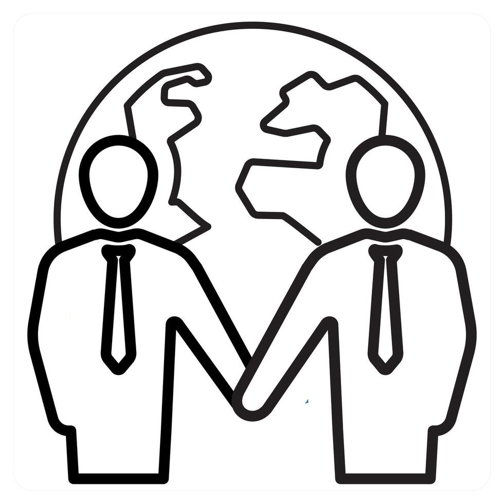 Partnership and deal concept in black line color vector