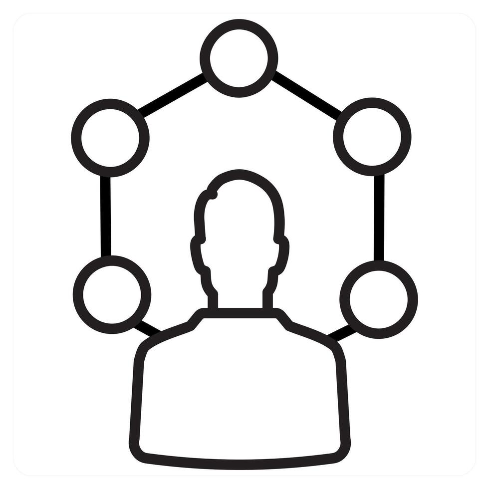 Network and connection icon concept in black line color vector