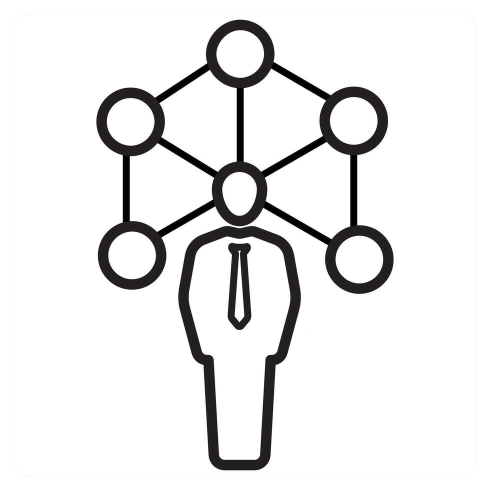 Network in black line color vector