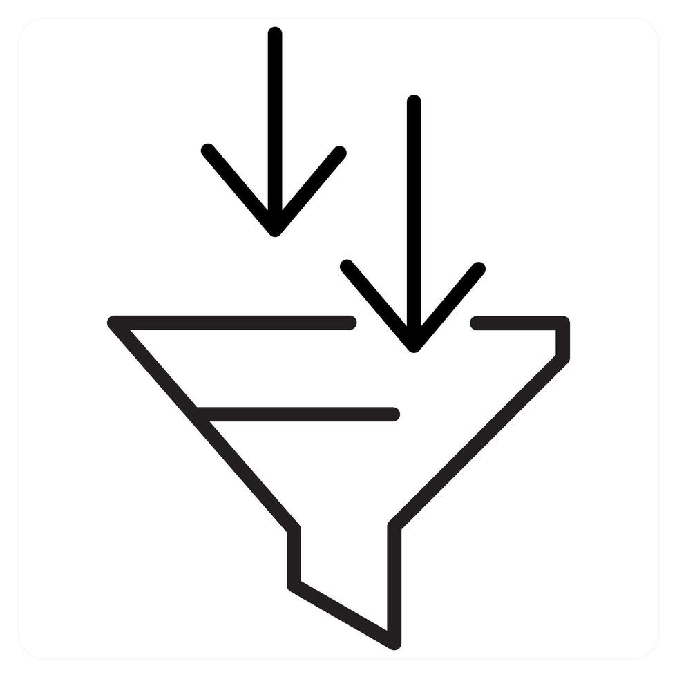 filter icon concept in black line color vector