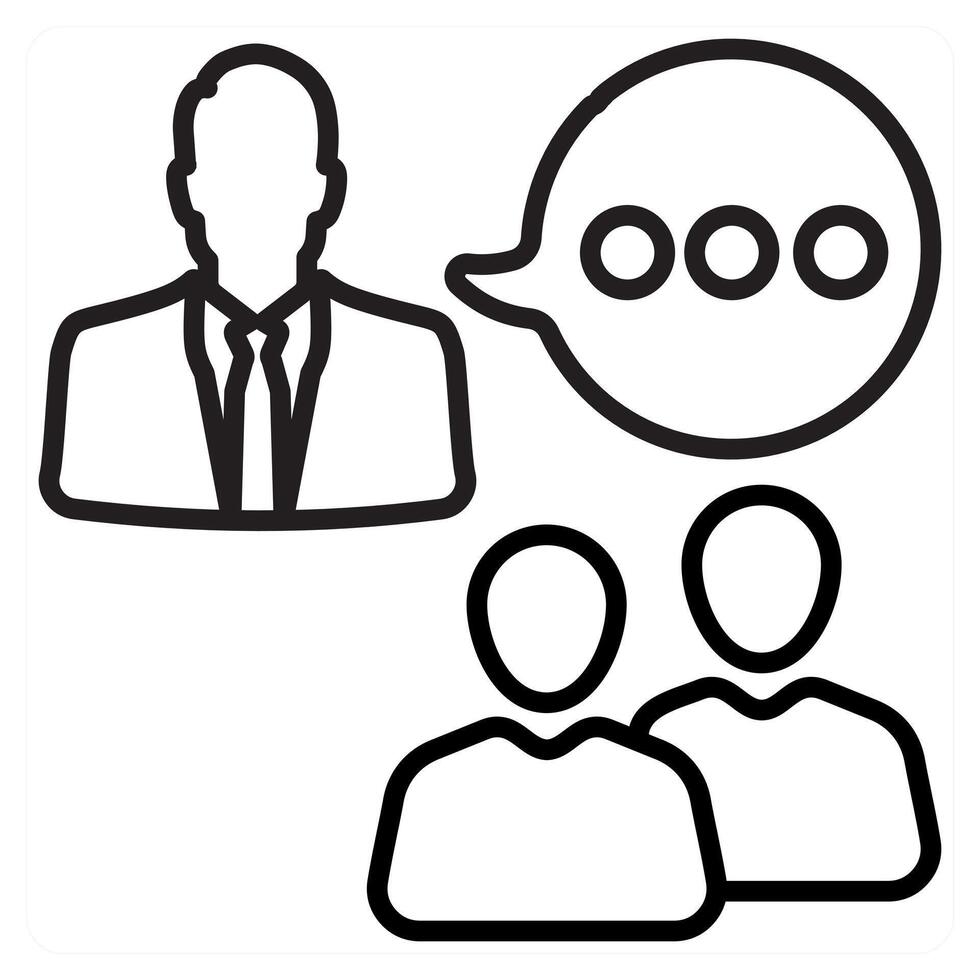 Communication and chatting icon concept in black line color vector