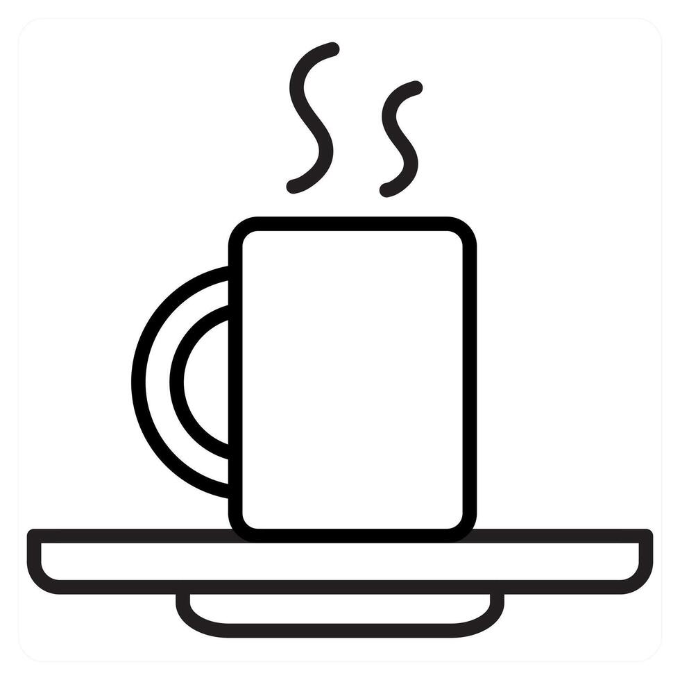 break time icon concept in black line color vector