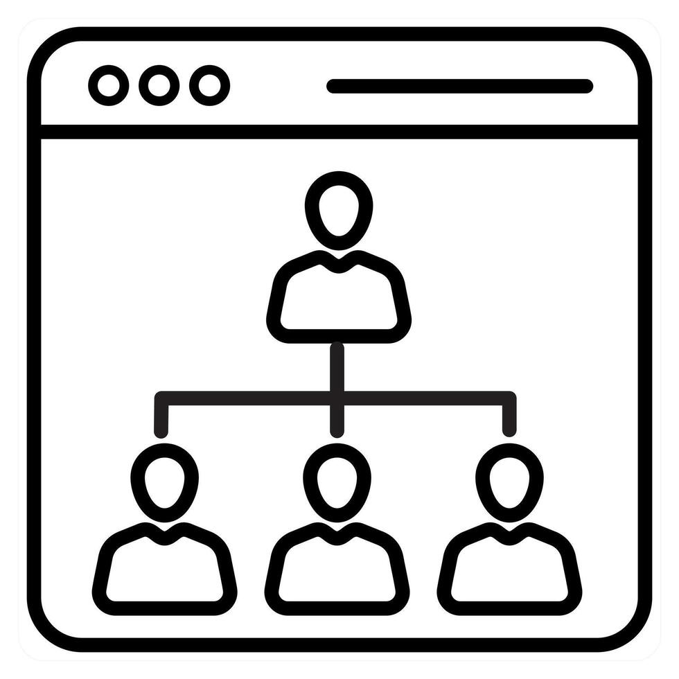 Hierarchy concept in black line color vector