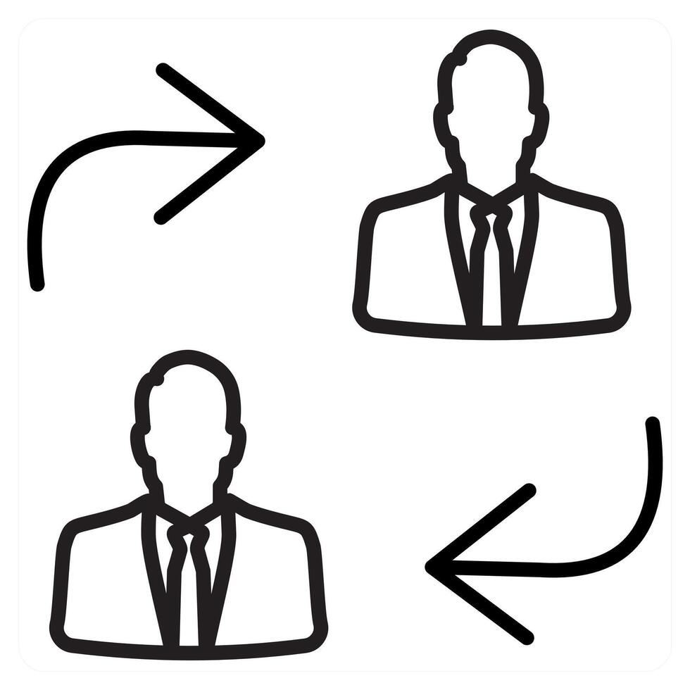 Communication and meeting icon in black line color vector