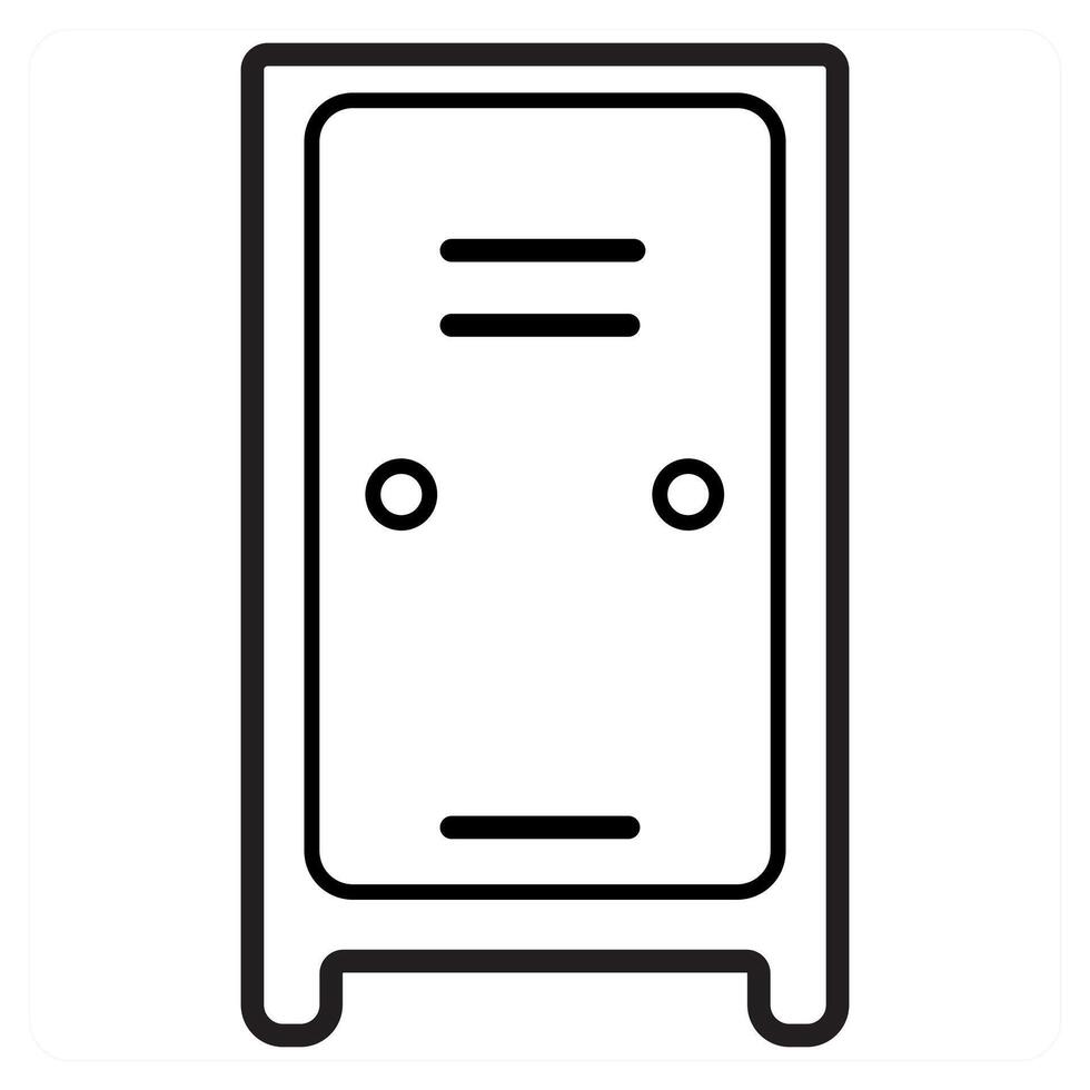 Locker in black line color vector