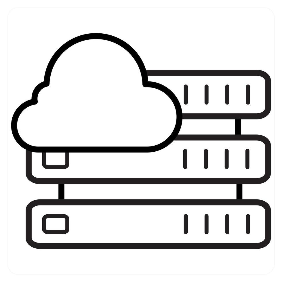 Cloud Hosting icon concept in black line color vector