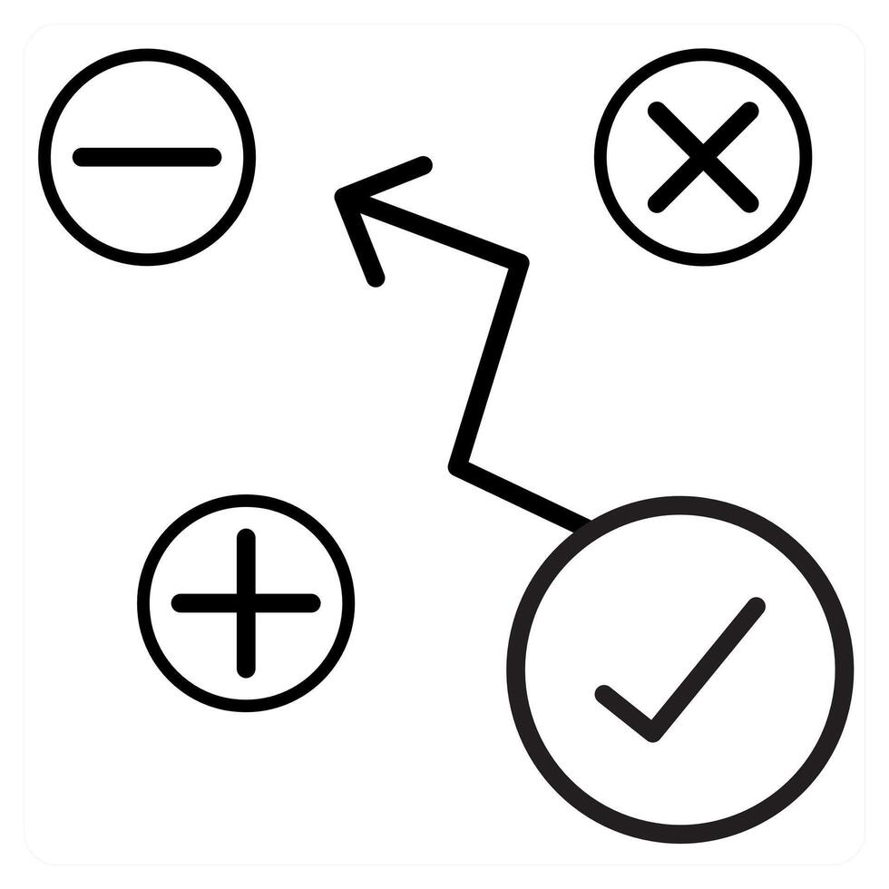 Calculation icon concept in black line color vector
