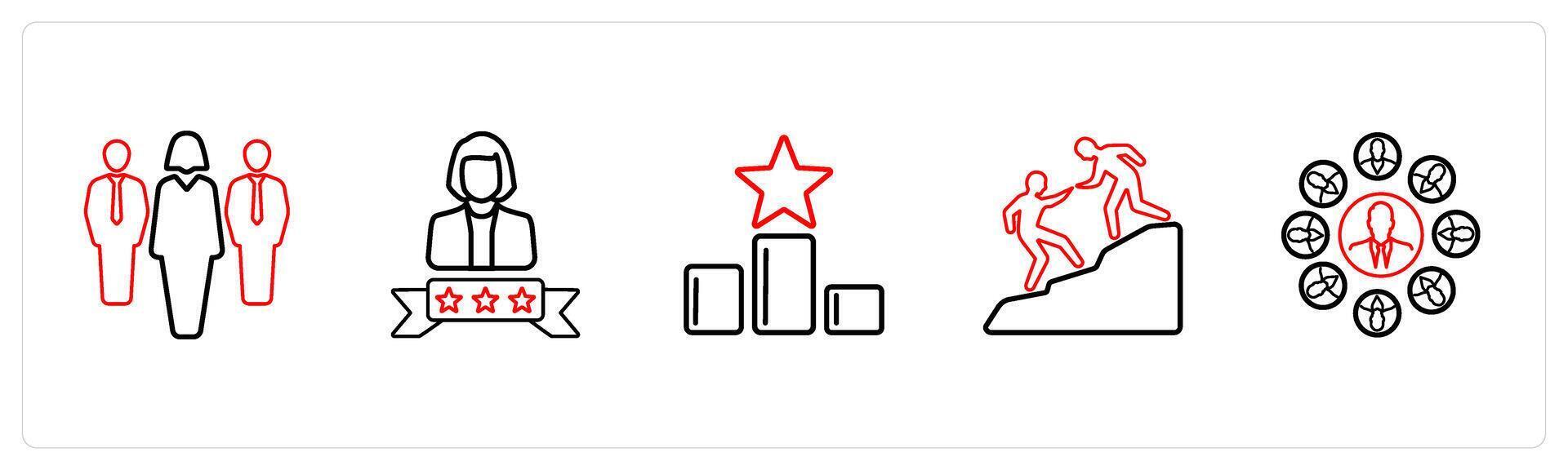 manager, winner, champion in red line color vector