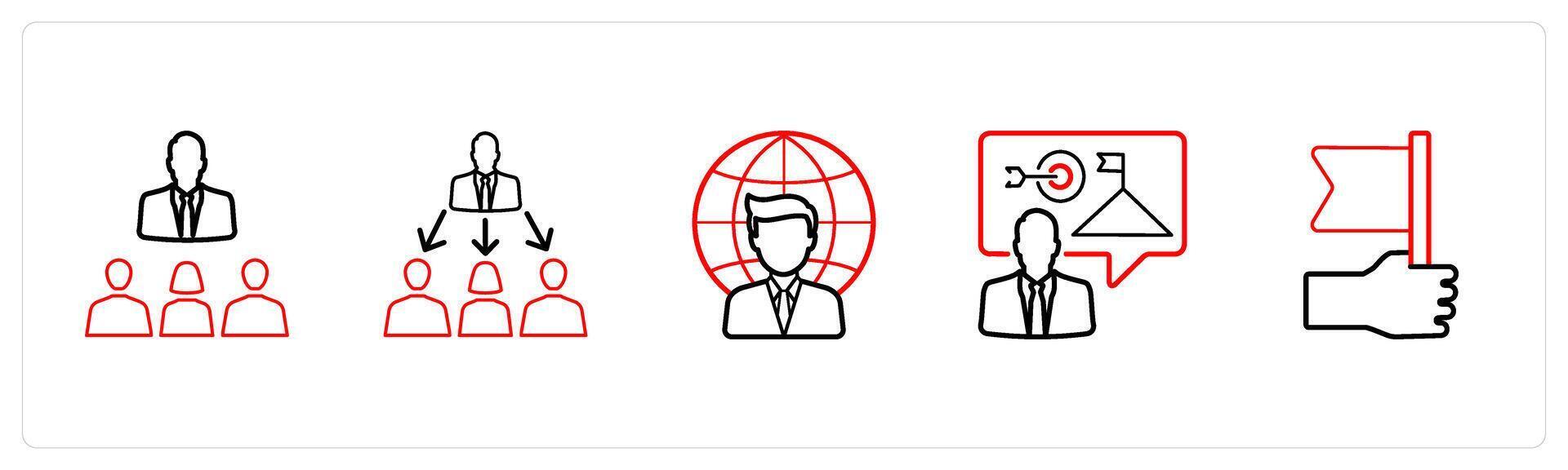 group meeting, trainer in red line color vector
