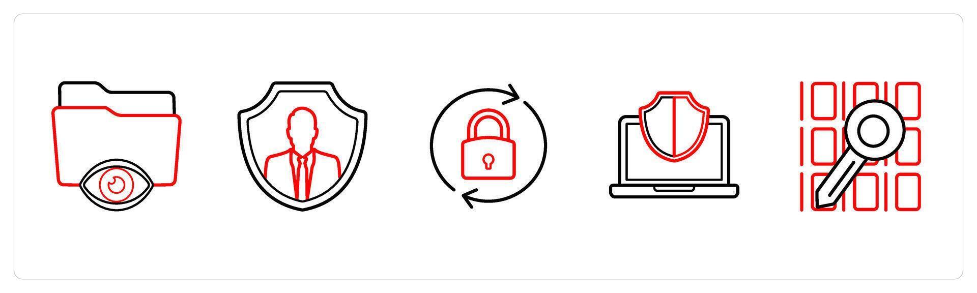 private folder, security in red line color vector