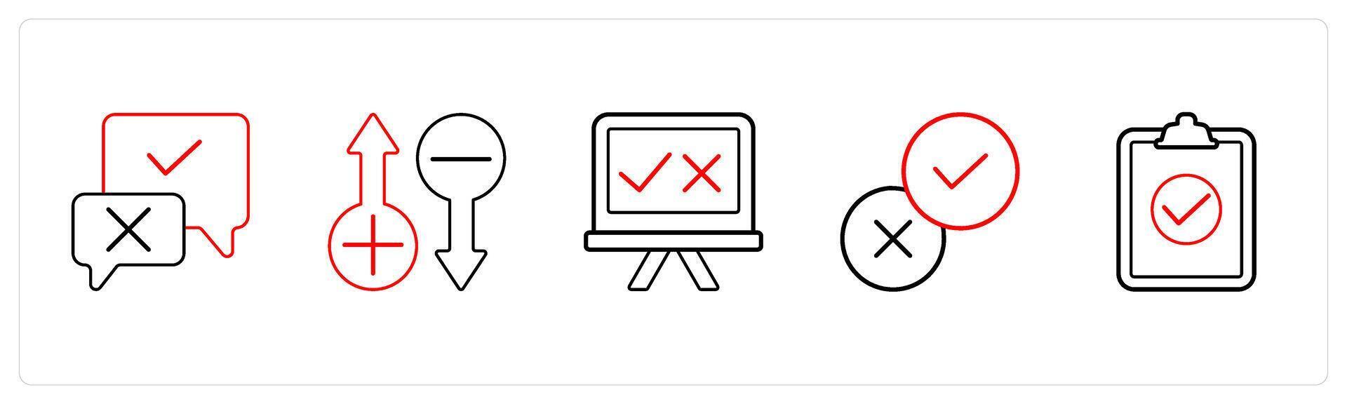 validation, rating, survey in red line color vector