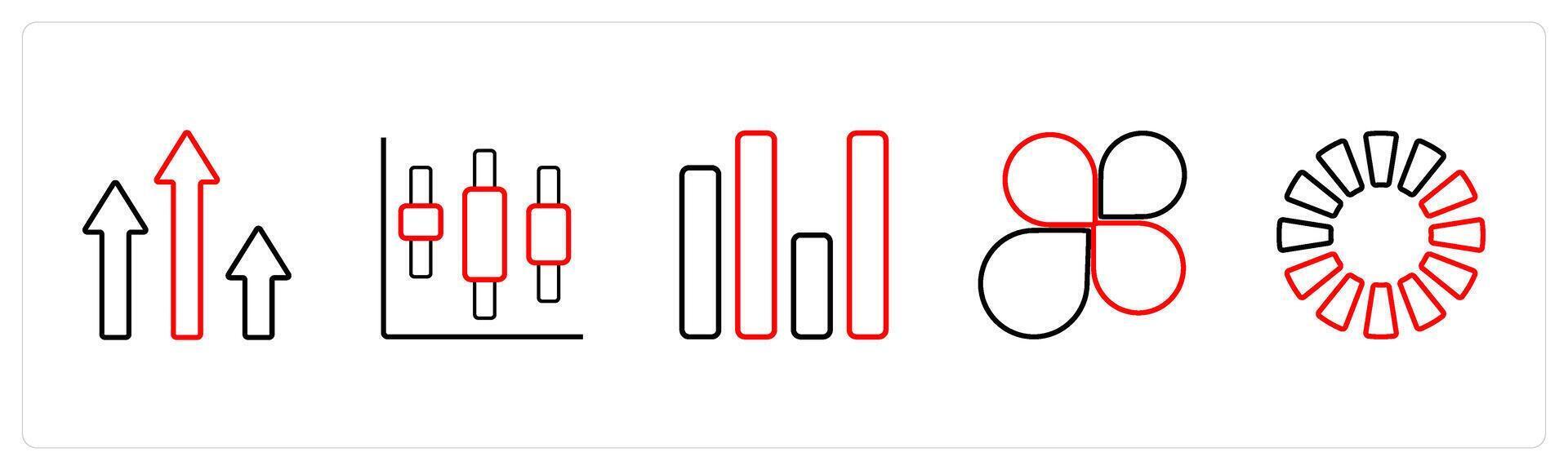 profit, analytics, sales analytics in red line color vector
