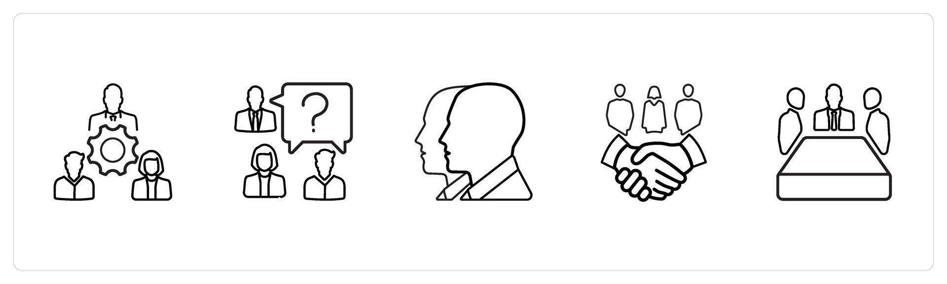 business management, question in black line color vector