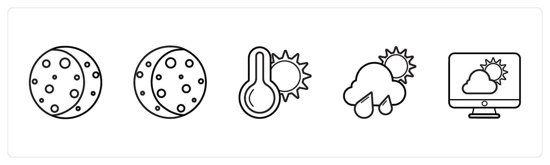 solar eclipse, lunar eclipse in black line color vector