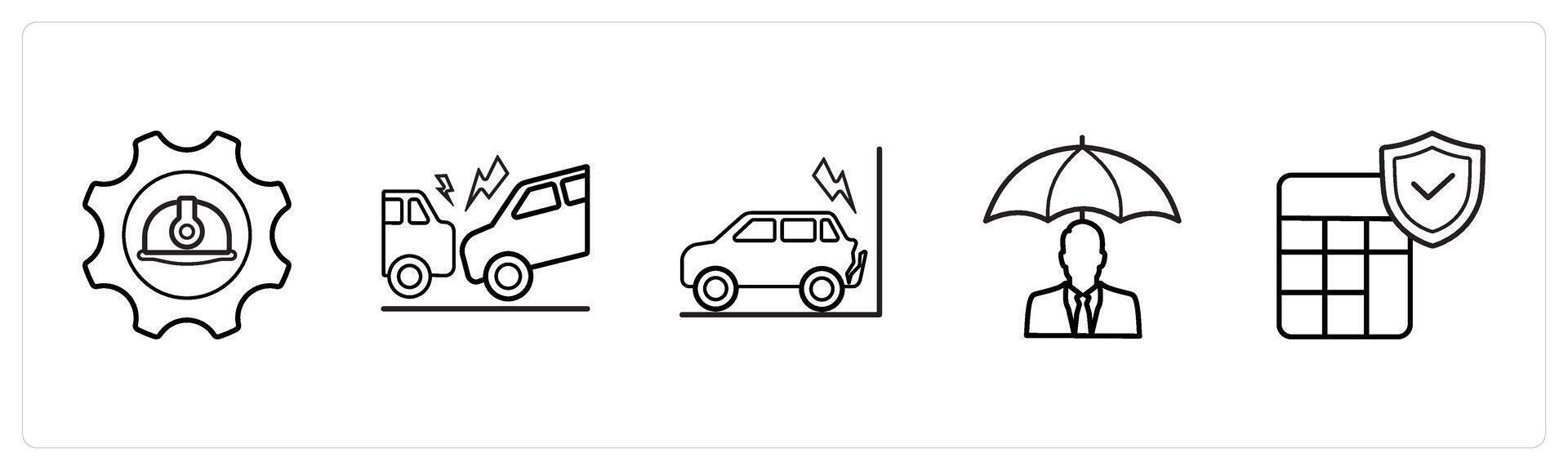 building construction insurance in black line color vector