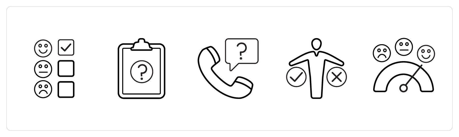 feedback survey, survey in black line color vector